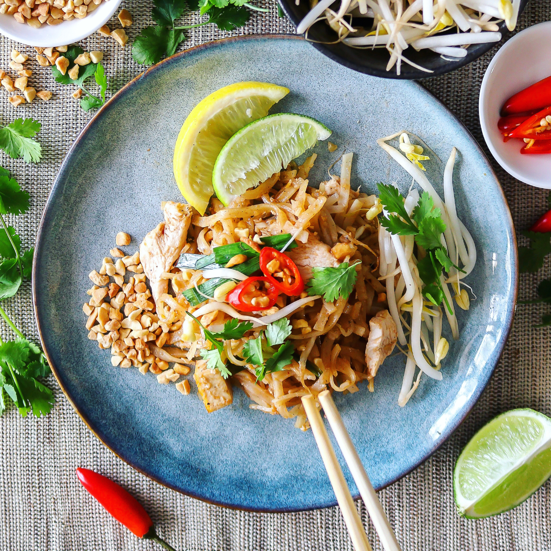 Easy to Make Pad Thai with Chicken, Shrimp or Tofu