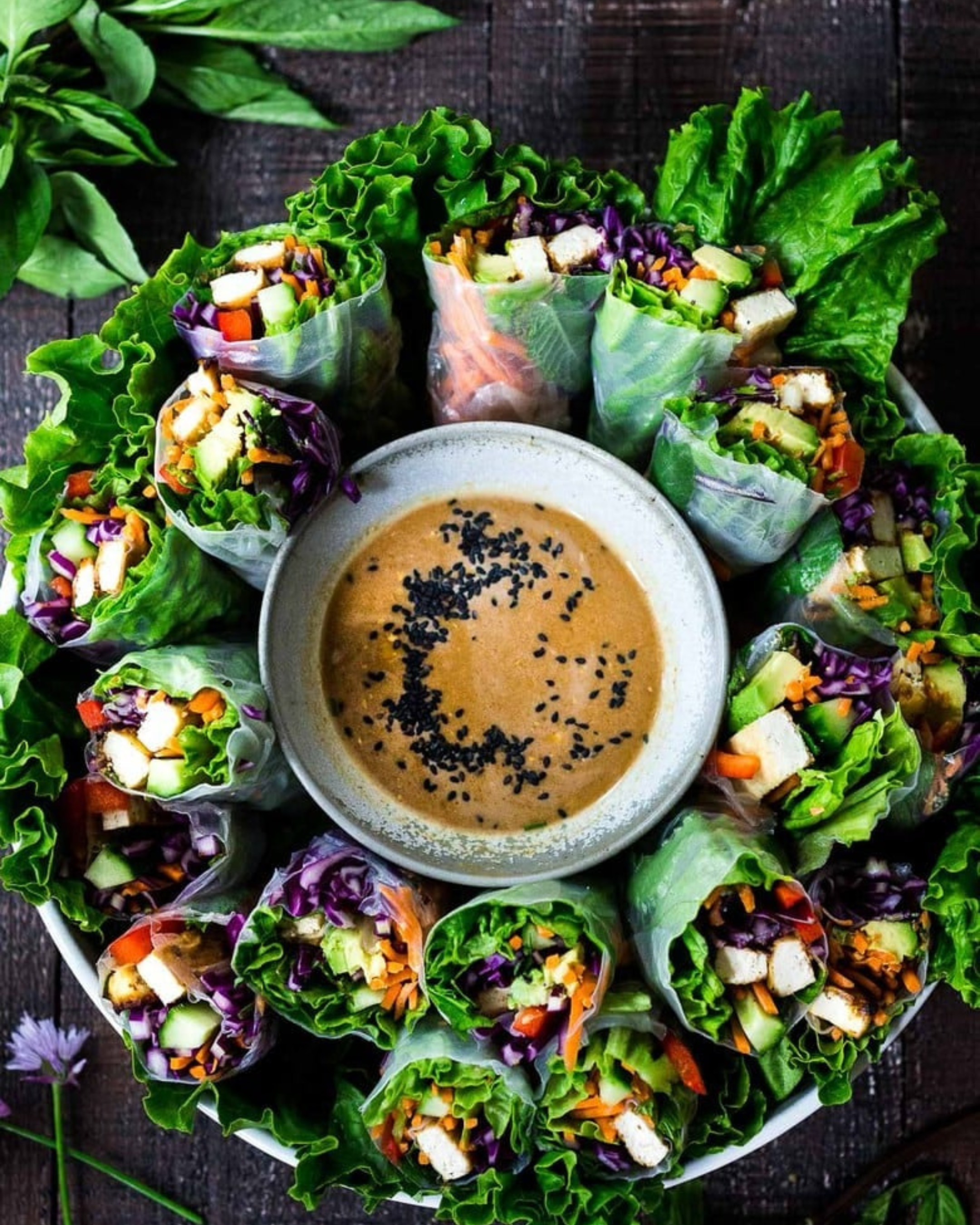 Healthy Vegan Spring Rolls with Peanut Sauce Recipe